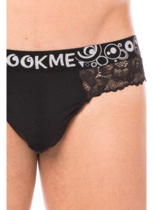 String noir en dentelle délicate - LM2006-57BLK